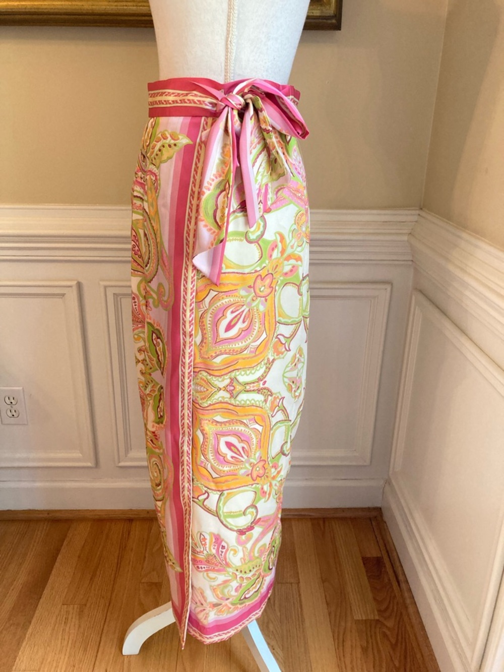 ANTONIO MELANI Set Clio Paisley Scarf Print Satin Top & Skirt - Picture 4 of 12